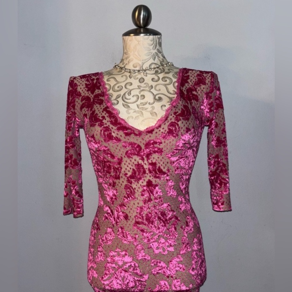 Free People Intimately Stunning semi-sheer velvet bodycon mini! Size XS-     #45